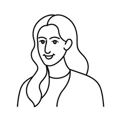 woman chatting continuous one line vector drawing