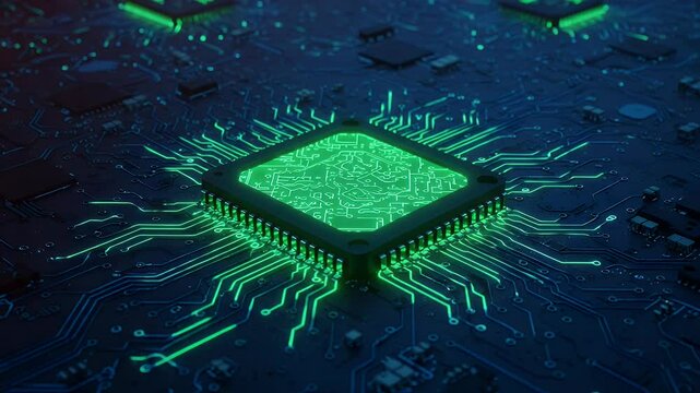 Green CPU chip circuit
