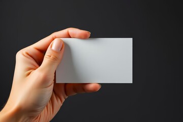 Hand Holding Blank Business Card Mockup Design Template Presentation