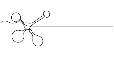 Continuous one line drawing atom or proton nucleus sign symbol isolated vector illustration, molecule continuous one line drawing, Atom molecule one continuous line design. Decorative elements drawn. 
