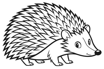 coloring page line art the hedgehog black vector