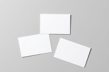 Blank White Business Cards Mockup Isolated on Grey Background Ready for Design