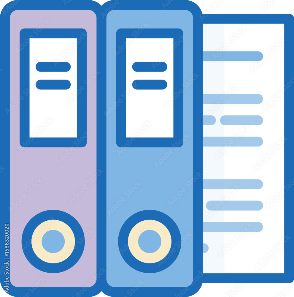 Poster minimalist flat icon representing a binder with clean lines and a simple design suitable for digital