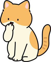 Thinking Cat Illustration