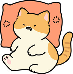 Cat with Hair Tie Illustration