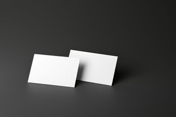 Blank Business Cards Mockup on Dark Surface Ready for Design