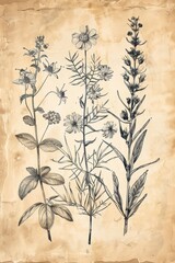 Naklejka premium Vintage style botanical illustration of wildflowers