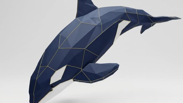 Orca origami digital illustration graphic image vector graphics for commercial or editorial use