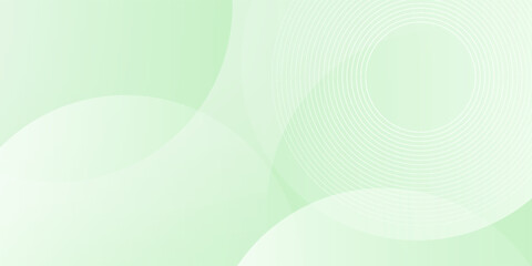 Minimalist soft Abstract Background in Gradient green and white Tones with Circles. Circle effect style geometric, abstract background.