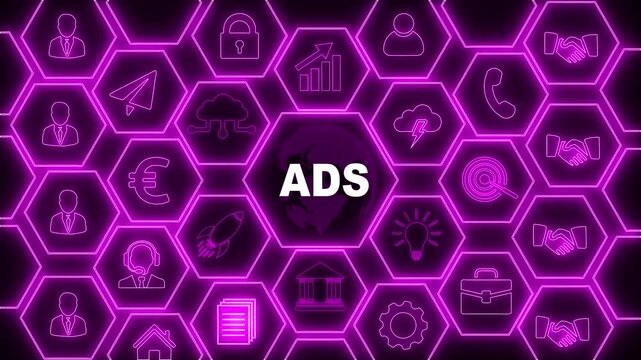 Programmatic Advertising concept. Business, Technology, Internet and network concept. map background