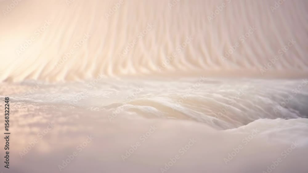Poster milky white fluid surface gently undulating with a smooth reflective texture and soft flow - light t