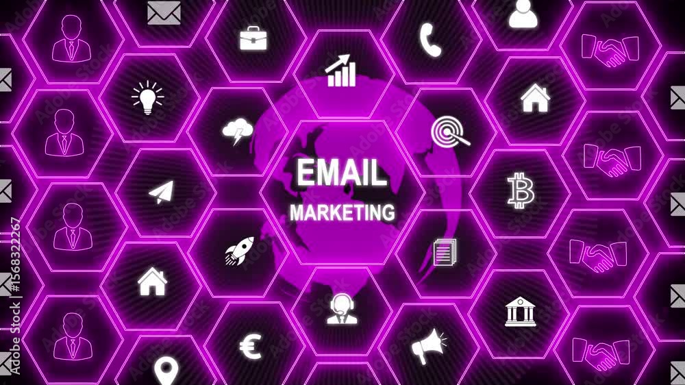 Poster email and sms marketing concept. scheme of direct sales in business. list of clients for mailing. gl