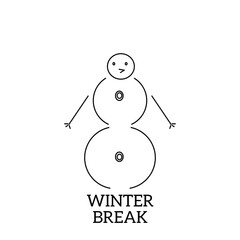 Black line vector logo for company or business. Snowman. Christmas. Element vector