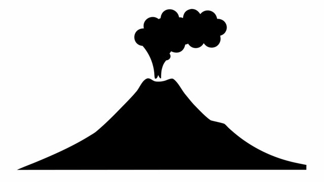 black volcano erupting smoke on white clip art preview