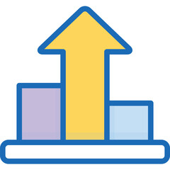Minimalistic flat icon representing growth progress and development suitable for business and finance concepts