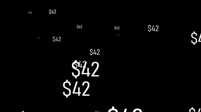 Digital fly binary code background looping animation. Futuristic user interface HUD GUI digital text number element for cyber technology concept. Complex numerical code made with numbers displayed