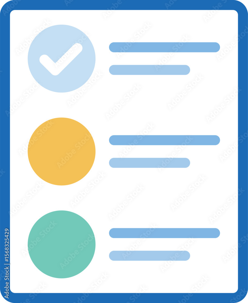 Poster minimalist flat icon set featuring a list or checklist design with clean lines and simple shapes
