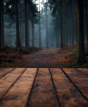 wooden bridge in forest