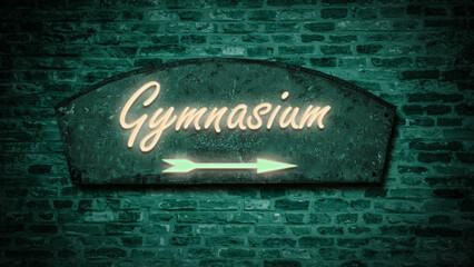 Signposts the direct way to Gymnasium