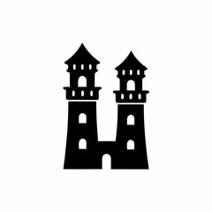 Fototapeta premium unique Tower silhouette vector silhouette illustration isolated on white background 