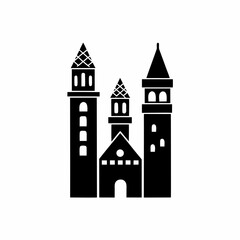 Obraz premium unique Tower silhouette vector silhouette illustration isolated on white background 