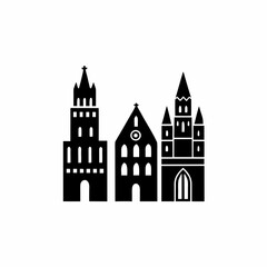 Fototapeta premium unique Tower silhouette vector silhouette illustration isolated on white background 