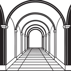 Old stone arches of a European church's interior form a vast corridor, bathed in light, offering a unique architectural perspective