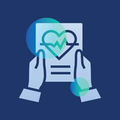 remote medical monitoring illustration. Transparency blur elements