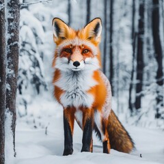 Obraz premium red fox vulpes