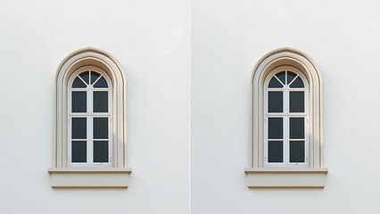 Fototapeta premium Side-by-side comparison of an architectural detail showing transformation in natural window light.