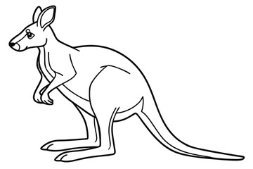 coloring page line art the kangaroo black vector