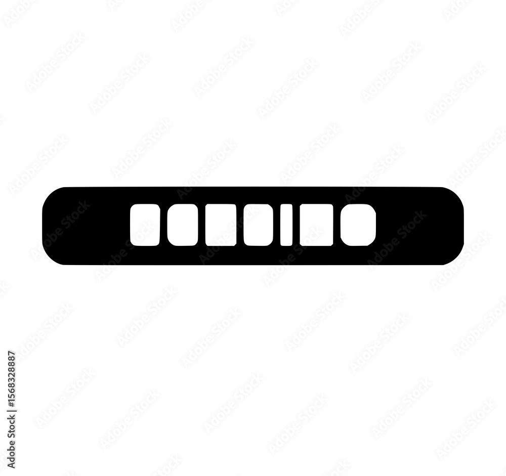 Poster abstract black and white panel: a simple, monochrome illustration of a rectangular panel with segmen