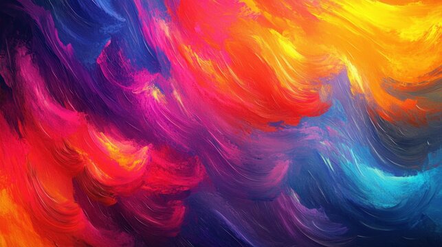Abstract Colorful Paint Strokes Art
