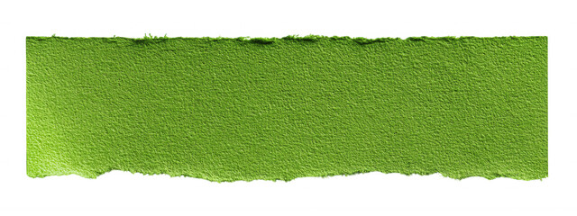 Green Torn Sticky Note Paper Scrapped on Transparent Background
