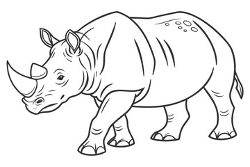 coloring page line art the rhinoceros black vector