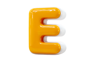 A Vibrant Orange Capital Letter E Magnetic Toy for Kids  isolated on white background , cutout	