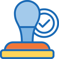 Minimalist flat icon set featuring a stylized stamp design with versatile color options and clear typography