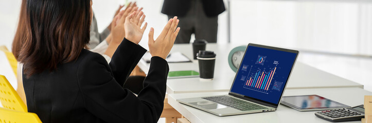 Business data dashboard provide business intelligence analytic for marketing strategy planning...