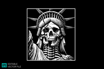 geek sculpture roman scary creepy style tattoo dark art illustration vector black and white background templates