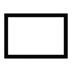 Obraz premium Neon Glow Rectangle Frame Silhouette, Vector, Illustration, Outline, Line Art, Icon, White Background.