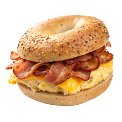 Delicious Bacon Egg and Cheese Bagel A Perfect Breakfast isolated on transparent background