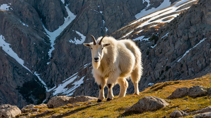 Obraz premium mountain goat in the mountains.