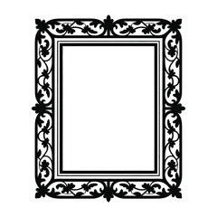  Vintage Postage Stamp Frame Silhouette, Vector, Illustration, Outline, Line Art, Icon, White Background.