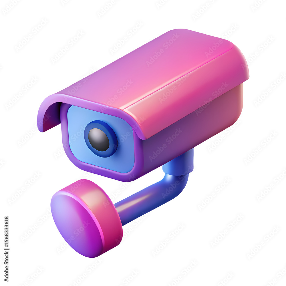 Aufkleber modern surveillance camera with a sleek design on a transparent backdrop for security and monitoring