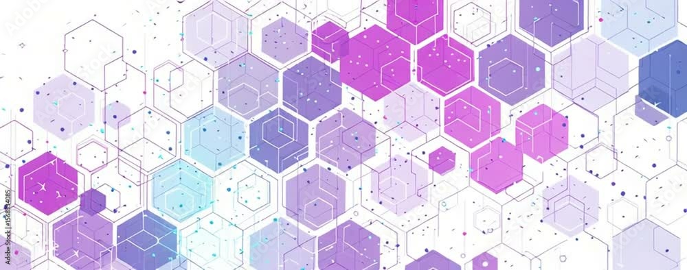 Poster background with hexagons and lines for technology or science themes, such as digital network connect
