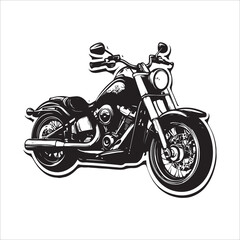 Classic Chopper Motorcycle Black and White Vintage Design 