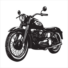 Fototapeta premium Classic Chopper Motorcycle Black and White Vintage Design 