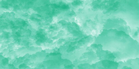 Abstract green background with watercolor cloud texture background