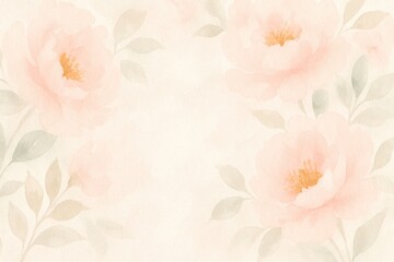 Light floral watercolor with peachy flowers