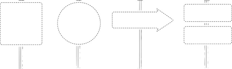 Rectangular circular arrow and stacked rectangular sign shapes circle rectangle